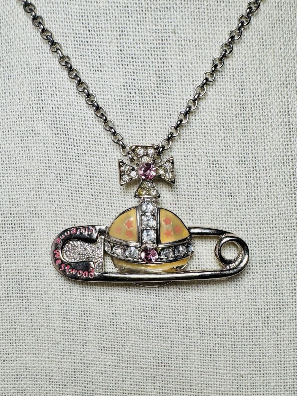Vintage RARE Vivienne Westwood Giant Safety Pin Orb Necklace